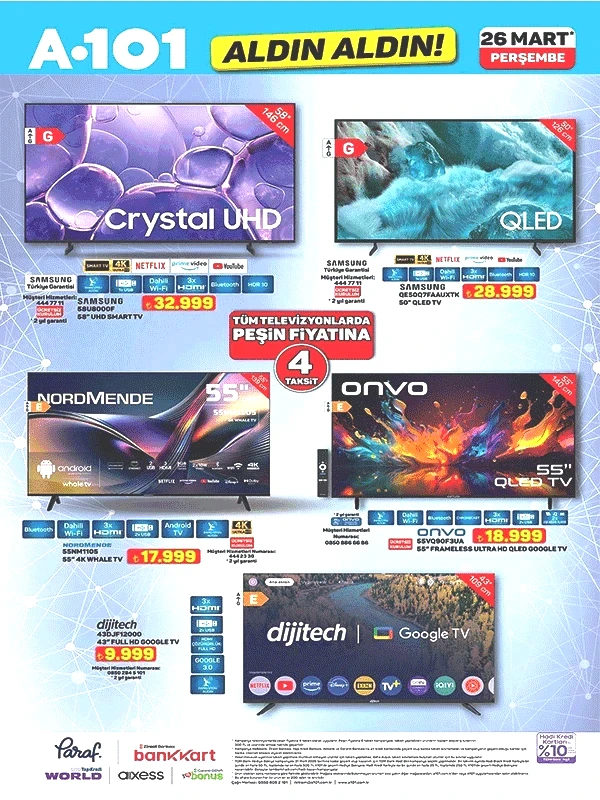 YENİ A101 BROŞÜRÜ Sayfa Sayfa A101 aktüel ürünler kataloğu 26 Mart 2026 Perşembenin ürünleri ve fiyatları: Mutfak, banyo, bahçe, giyim kategorileri