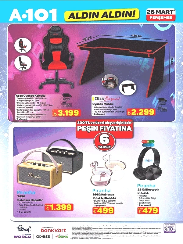 YENİ A101 BROŞÜRÜ Sayfa Sayfa A101 aktüel ürünler kataloğu 26 Mart 2026 Perşembenin ürünleri ve fiyatları: Mutfak, banyo, bahçe, giyim kategorileri