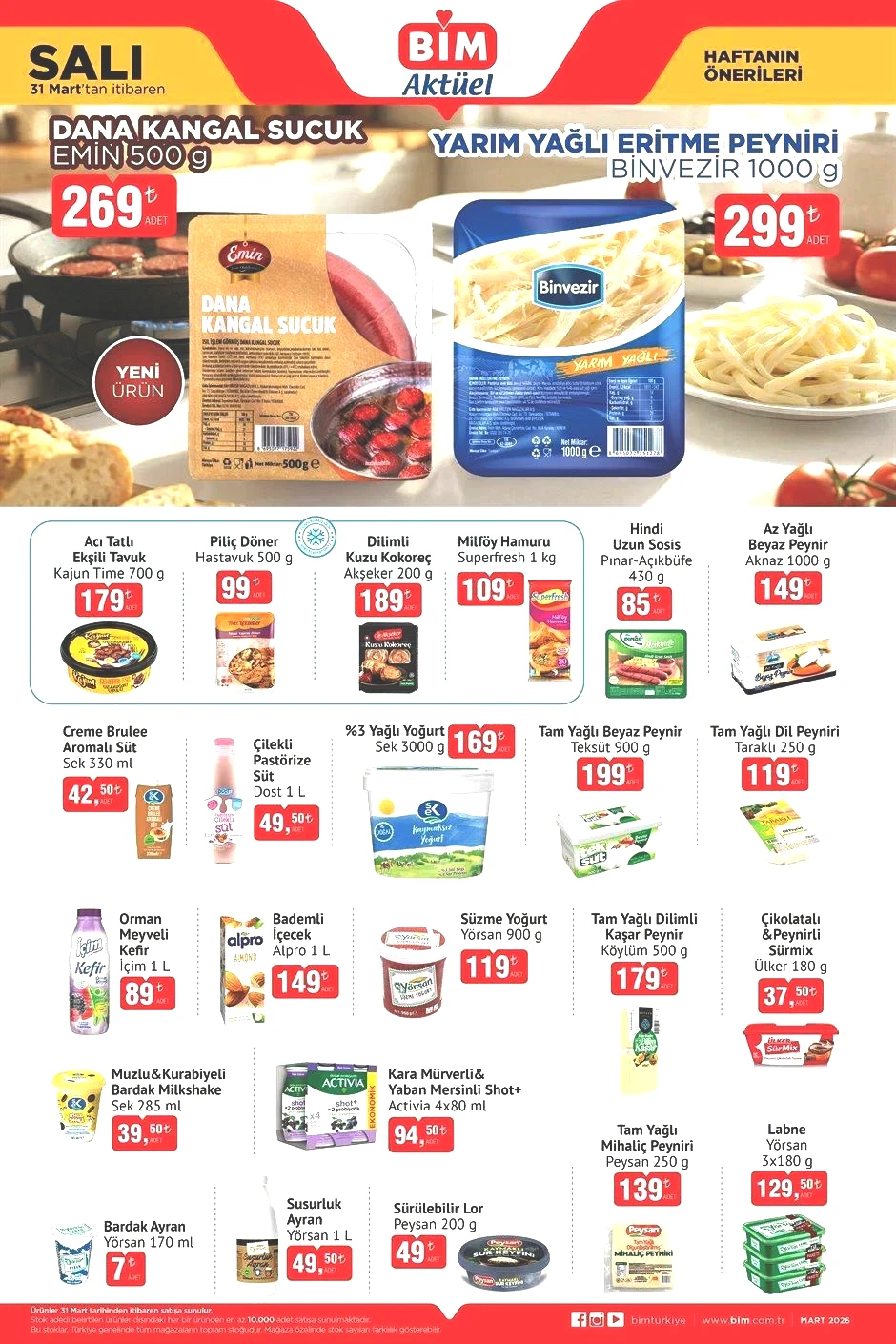 31 MART SALI BİM AKTÜEL ÜRÜNLER KATALOĞU