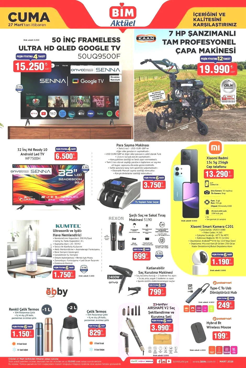 27 MART CUMA BİM AKTÜEL ÜRÜNLER KATALOĞU