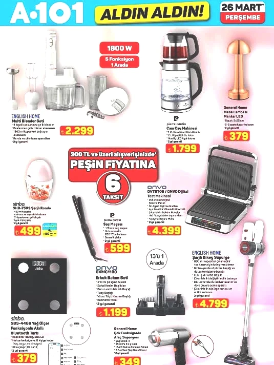 A101 ALDIN ALDIN AKTÜEL İNDİRİM KATALOĞU 26 MART 2026 || A101 afişi bu hafta ürünleri neler A101 broşürü ile oyuncu koltuğu, buzdolabı, çapa motoru, mantar LED masa lambası geliyor...