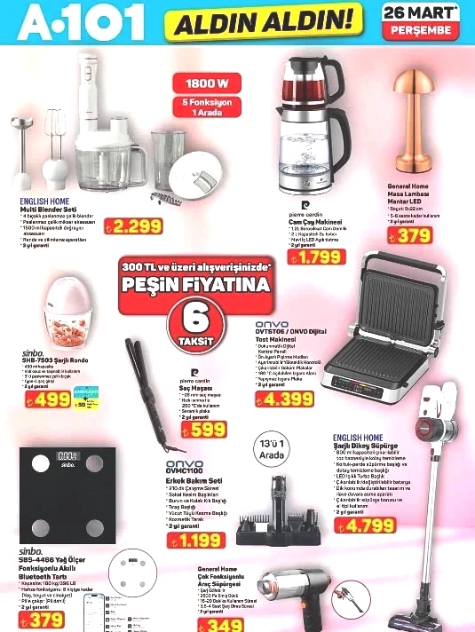 A101’DE BU HAFTA | A101 26 Mart 2026 aktüel indirim kataloğu yayınlandı! Çok uyguna ürünler