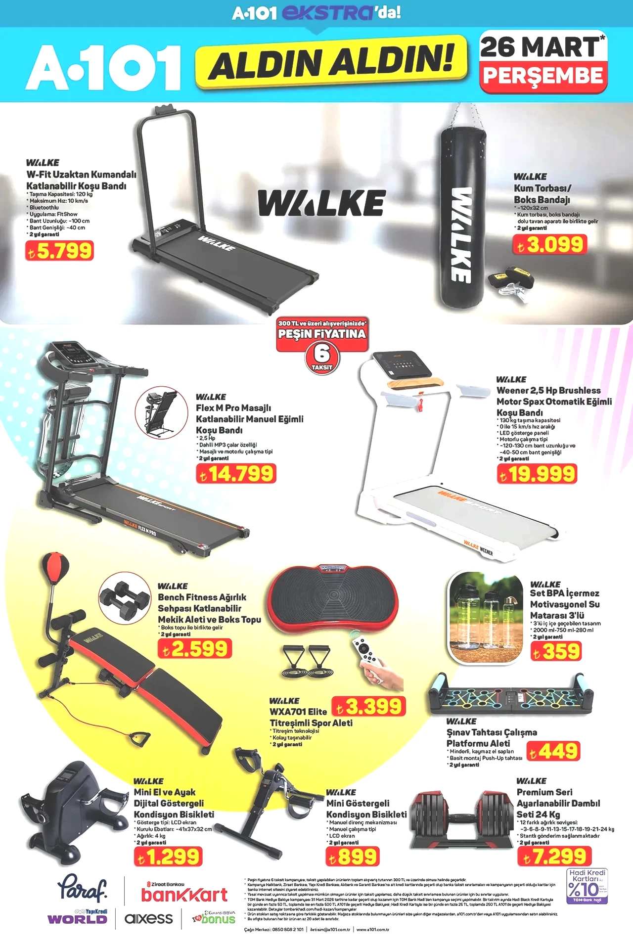 A101 aktüel kataloğu bugün satışta! Katlanabilir koşu bandı, titreşimli spor aleti ve onlarca ürün dikkat çekti
