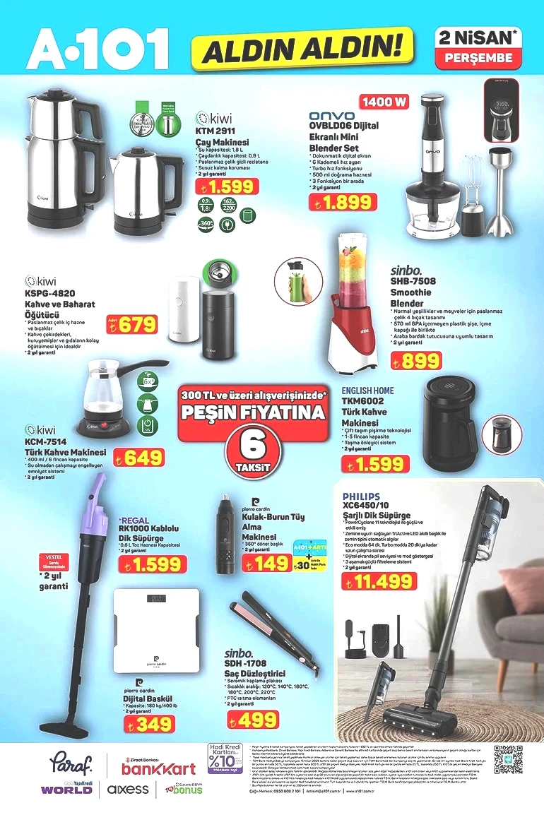 A101 2 Nisan 2026 Aldın Aldın Kataloğunu Yayımladı: A101’de Akıllı TV ve Philips Süpürge Fırsatı resim: 2