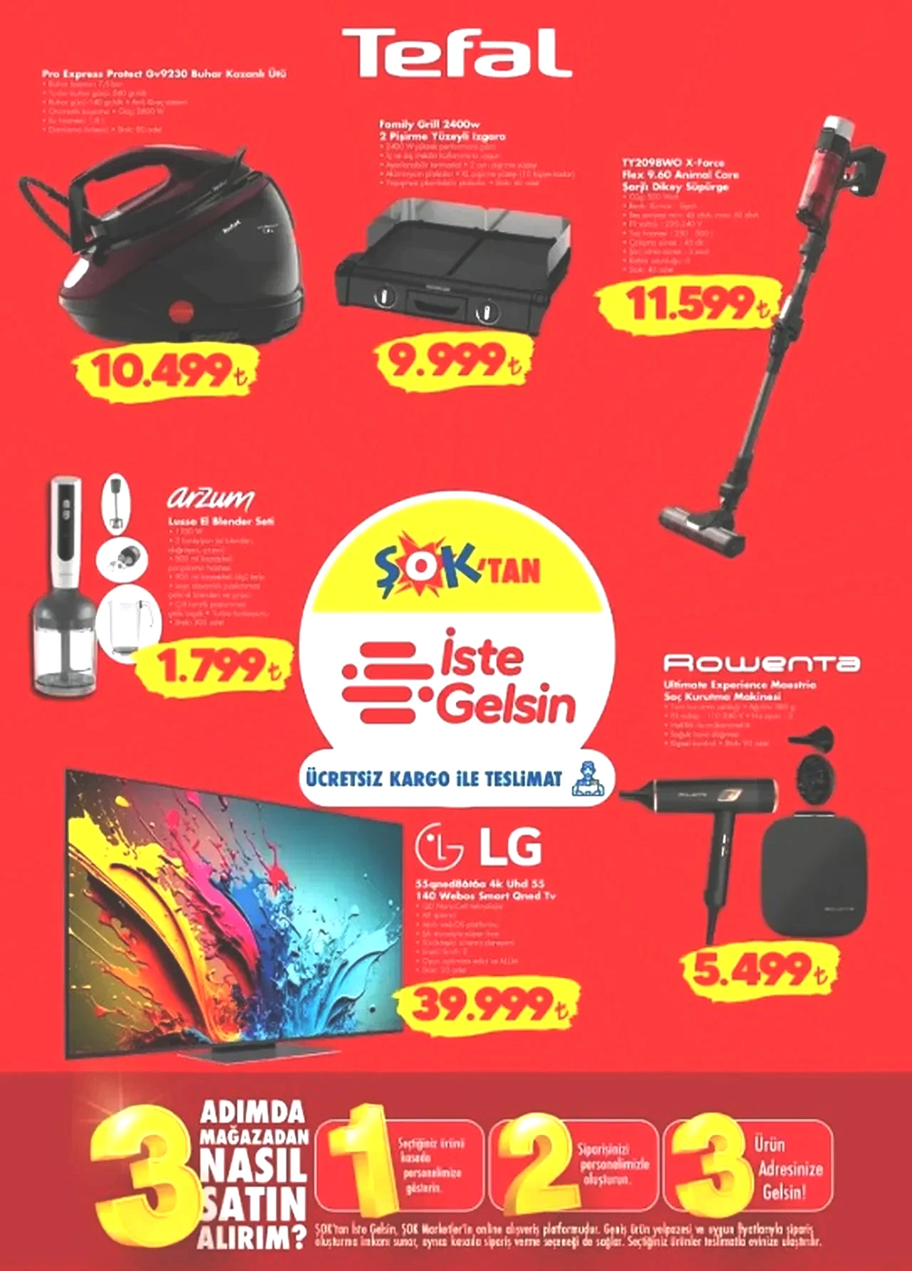 ŞOK Aktüel Ürünler Kataloğu 1-7 Nisan 2026! Makyaj aynası, tencere, oyuncu kulaklığı, tost makinesi ve elektrikli süpürge geliyor